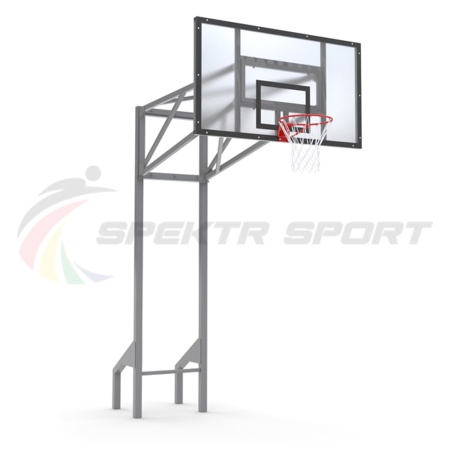 Купить Стойка баскетбольная уличная усиленная со щитом из оргстекла, кольцом и сеткой SP D 413 в Алейске 