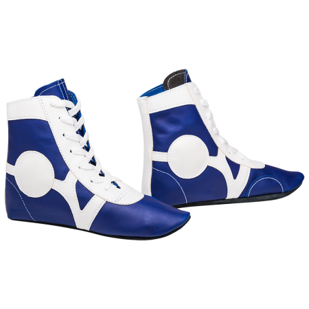 Купить Обувь для самбо SM-0102, кожа, синий Rusco в Алейске 