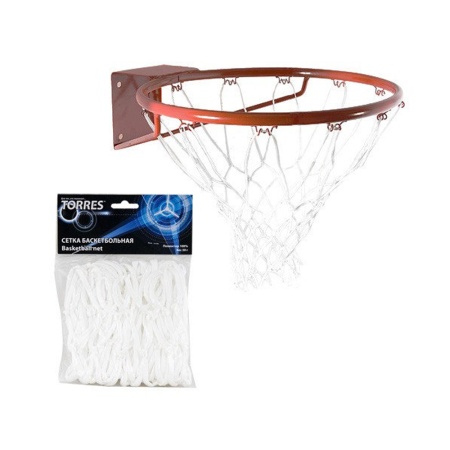 Купить Сетка баскетбольная Torres, нить 4 мм, белая в Алейске 