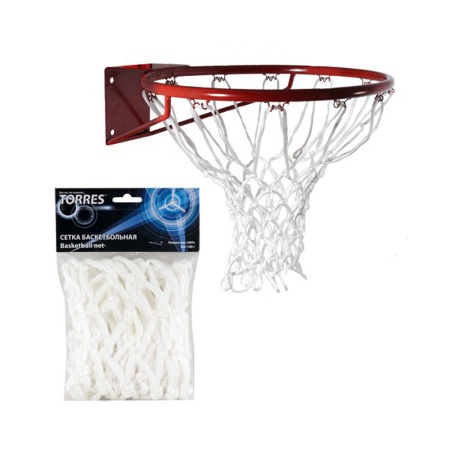 Купить Сетка баскетбольная Torres, нить 6 мм, белая в Алейске 