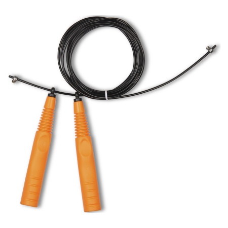 Купить Скакалка высокооборотная Кроссфит стальной шнур в оплетке 2.9 м чёрно-оранжевая в Алейске 